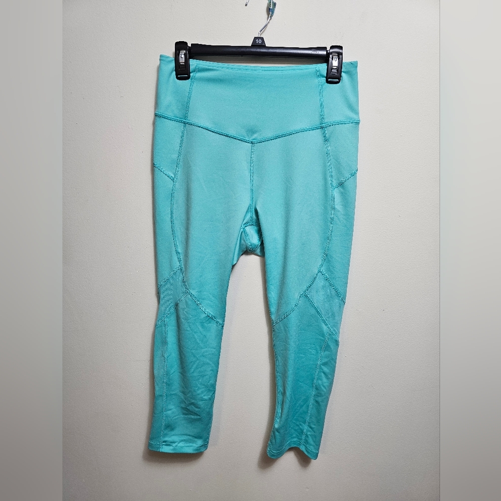 Tek Gear Teal Capri Leggings High Waist Athletic